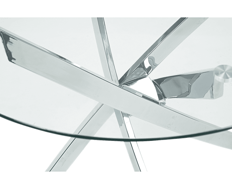 Denver 95cm Round Glass Dining Table Oak Furniture Superstore Denver