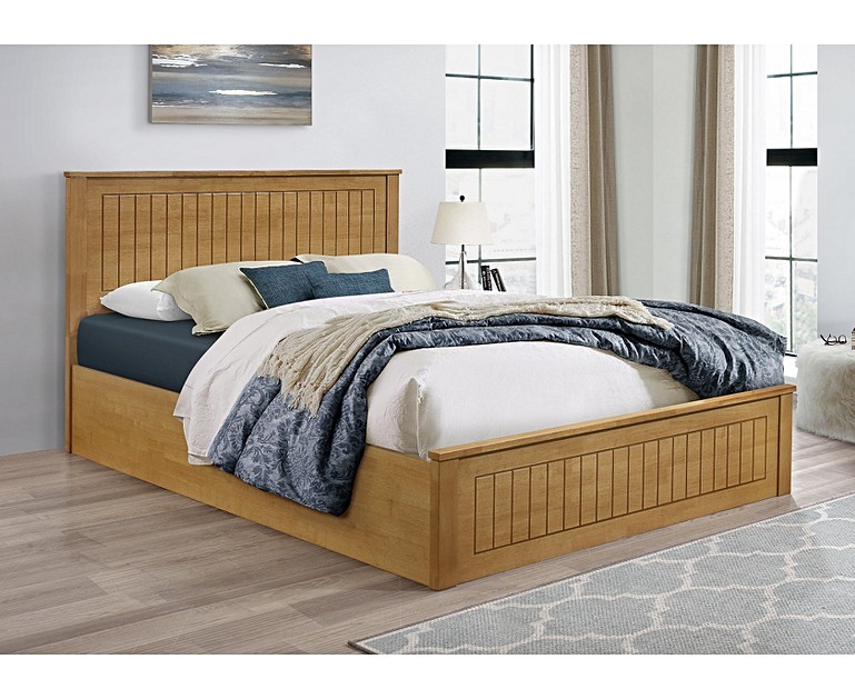 Idaho Oak King Size Ottoman Bed