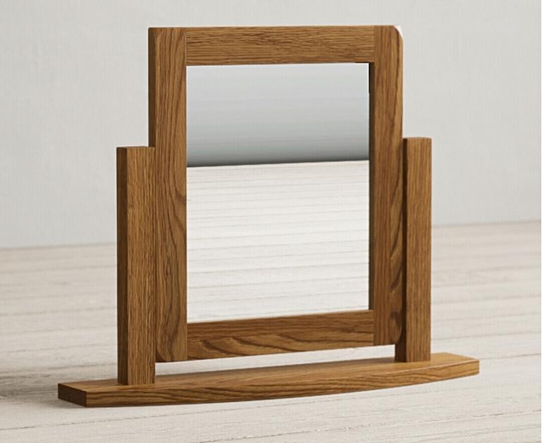 Harrogate Rustic Solid Oak Swivel Dressing Table Mirror Oak Furniture