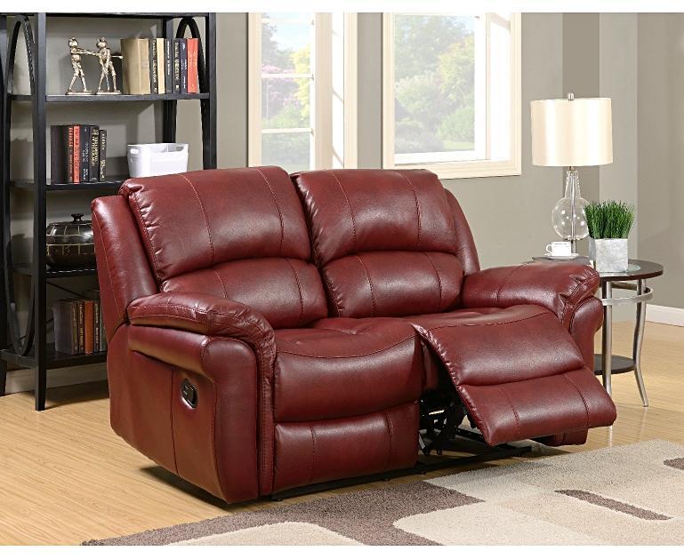 Finchley Burgundy Leather 2 Seater Sofa Oak Furniture Superstore