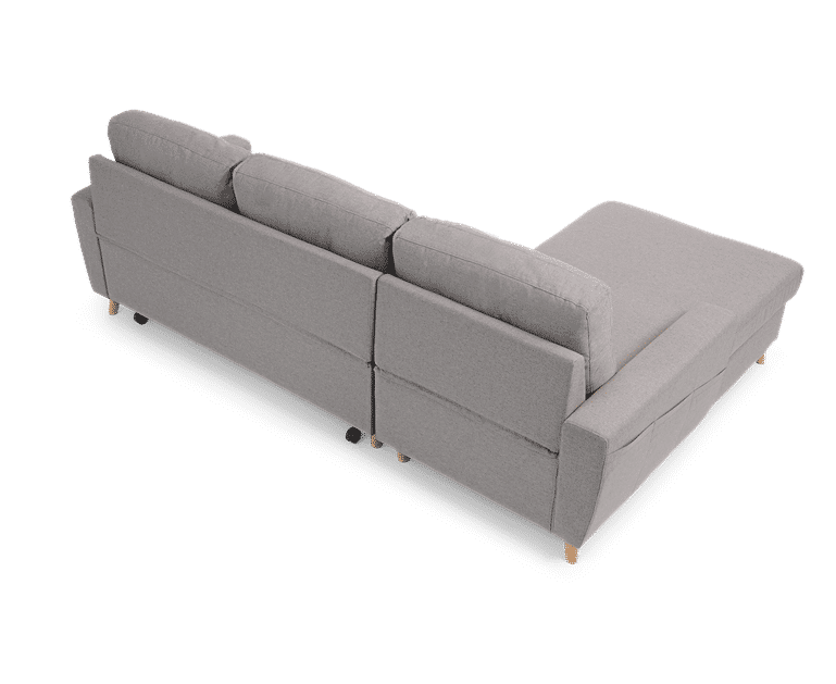 Florence Left Facing Chaise Sofa Bed in Grey Linen Oak Furniture