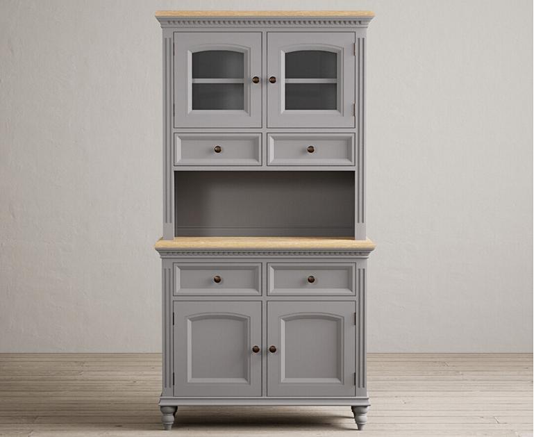 Francis Oak and Light Grey Painted Small Dresser Oak Furniture Superstore