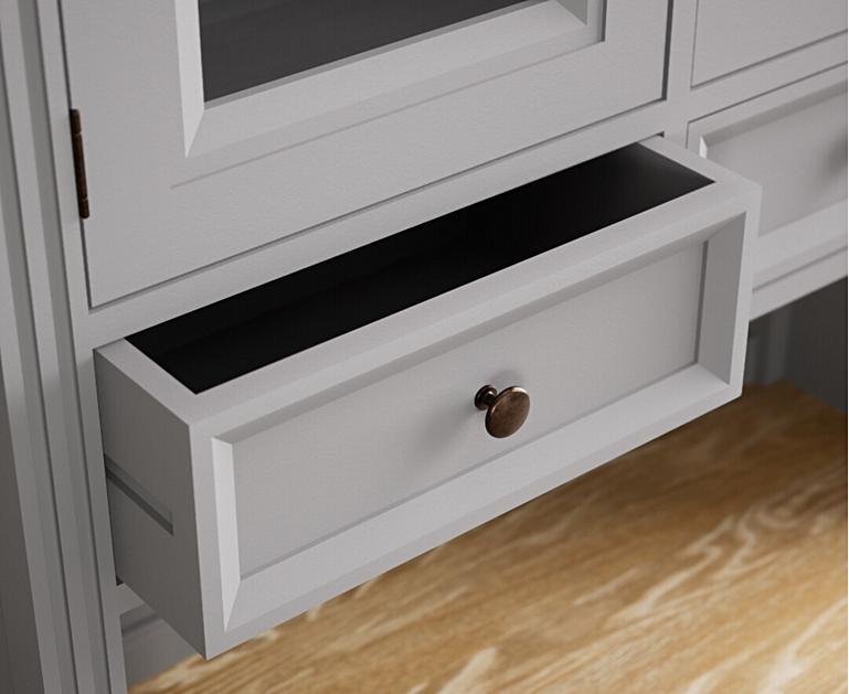 Francis Oak and Light Grey Painted Small Dresser Oak Furniture Superstore