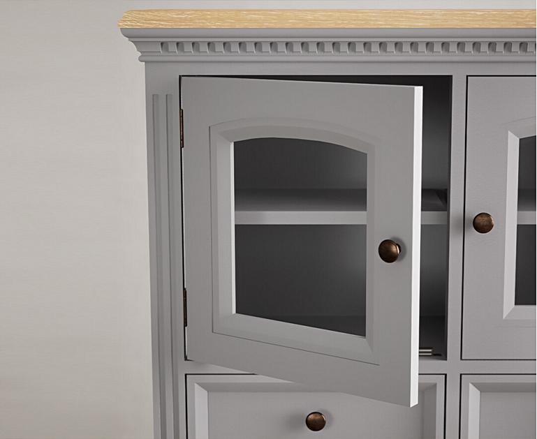 Francis Oak and Light Grey Painted Small Dresser Oak Furniture Superstore