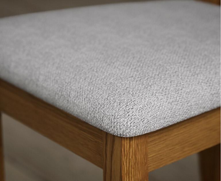 ExDisplay Set of 2 Rustic Oak X Back Dining Chairs with Light Grey