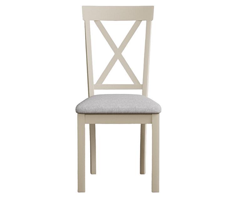 Hertford Cream Dining Chairs with Light Grey Fabric Seat Pad Oak