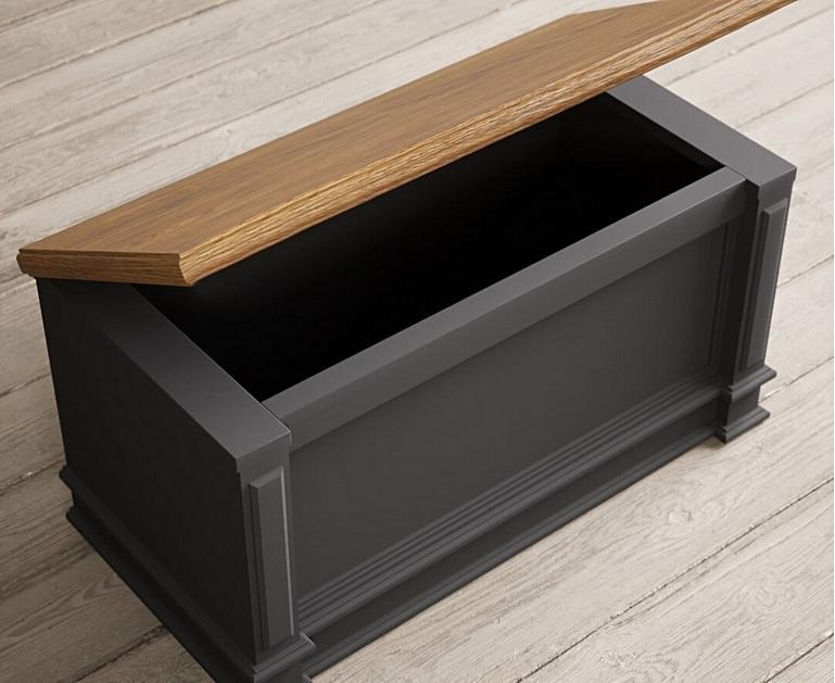Lawson Charcoal Grey Blanket Box Oak Furniture Superstore