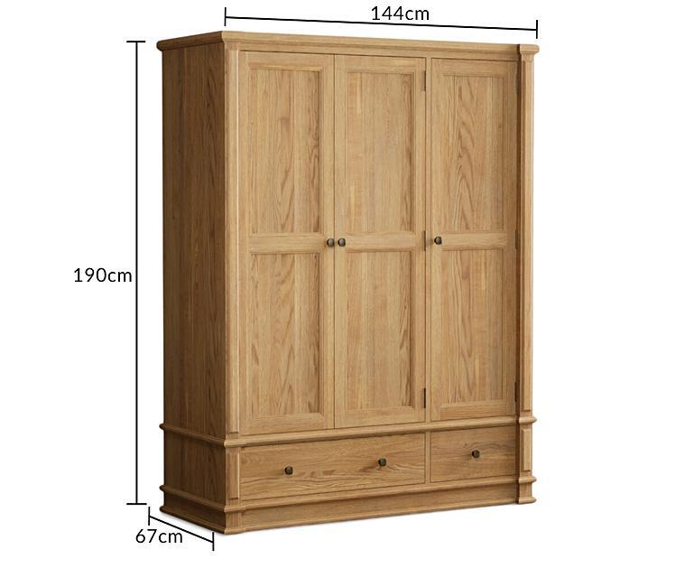 Lawson Solid Oak Triple Wardrobe Oak Furniture Superstore Wardrobes