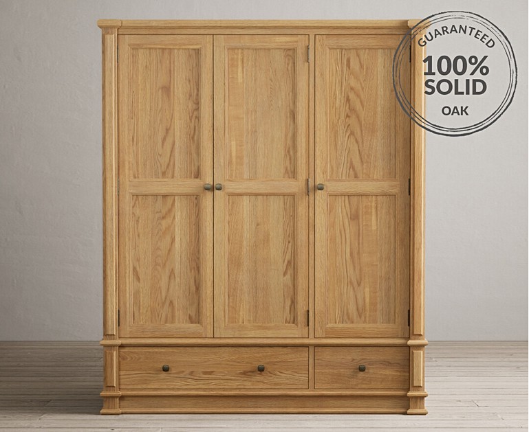 Lawson Solid Oak Triple Wardrobe | Oak Furniture Superstore