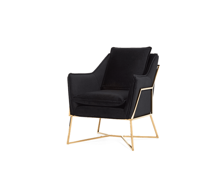 Lara Black Velvet Accent Chair