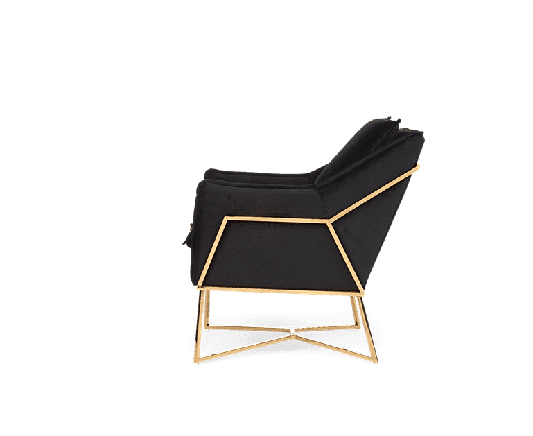 Lara Black Velvet Accent Chair