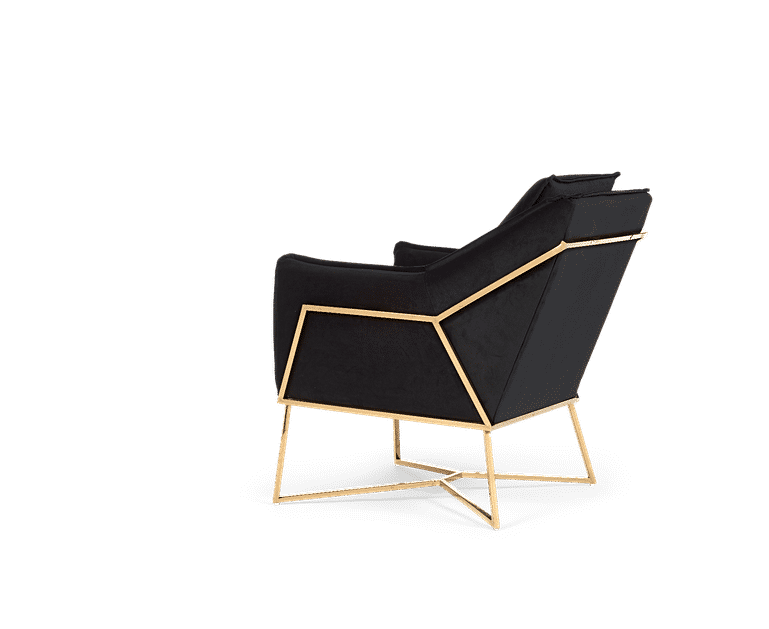 Lara Black Velvet Accent Chair