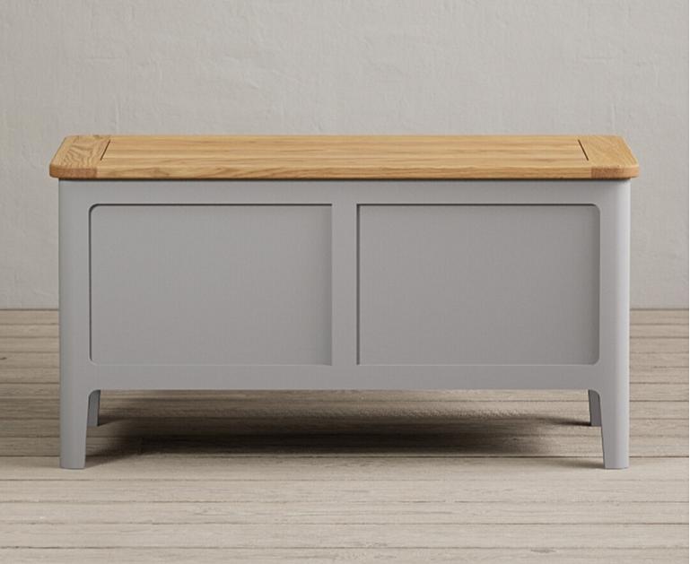 Loxton Oak and Light Grey Painted Blanket Box Oak Furniture Superstore Loxton Oak and Light Grey