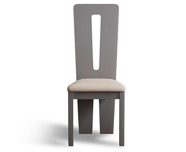 Lucca Light Grey Dining Chairs with Linen Fabric Seat Pad Oak