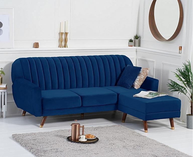 Lucia Sofa Bed in Blue Velvet Sofas