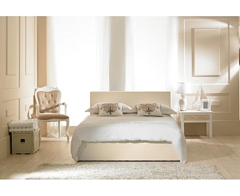 Madrid Ivory Faux Leather Ottoman Double Bed Oak Furniture Superstore