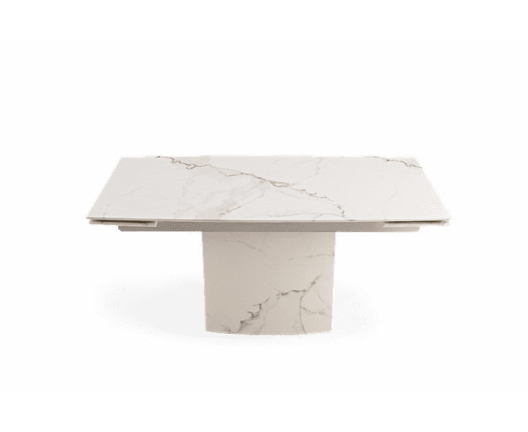 Metropolis 160cm White Extending Marble Dining Table ...
