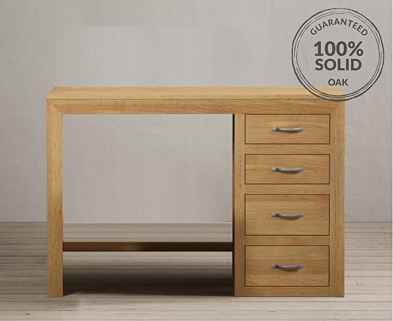 Tilt Solid Oak Dressing Table / Compact Desk Oak Furniture Superstore