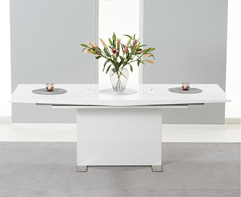 Modena 150cm White High Gloss Extending Dining Table