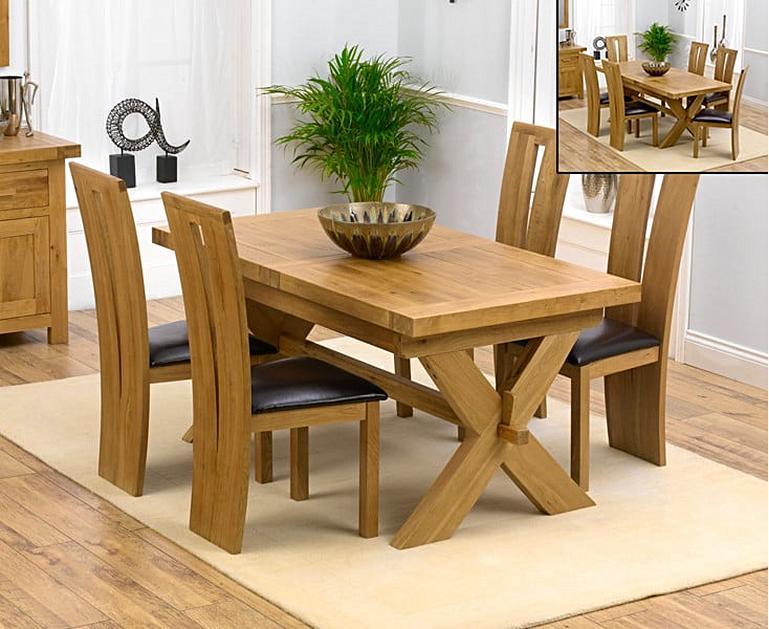 Bordeaux 160cm Solid Oak Extending Dining Table with Montreal Chairs