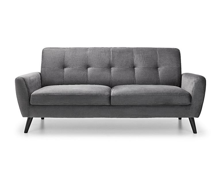Leguria 2 Seater Sofa in Dark Grey Velvet