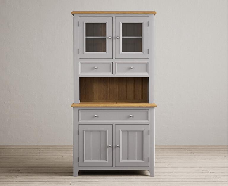 Weymouth Oak and Light Grey Painted Small dresser Oak Furniture Supertore