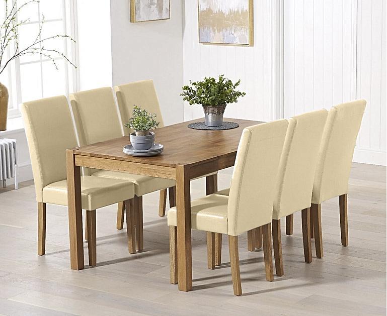York 150cm Solid Oak Dining Table with Olivia Grey Chairs | Oak