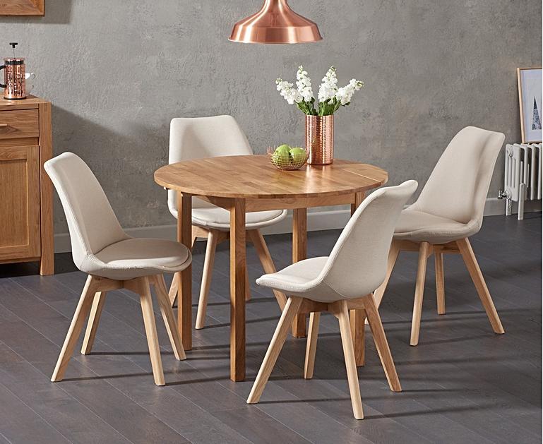 The Oxford 90cm Solid Oak Drop Leaf Extending Dining Table ...