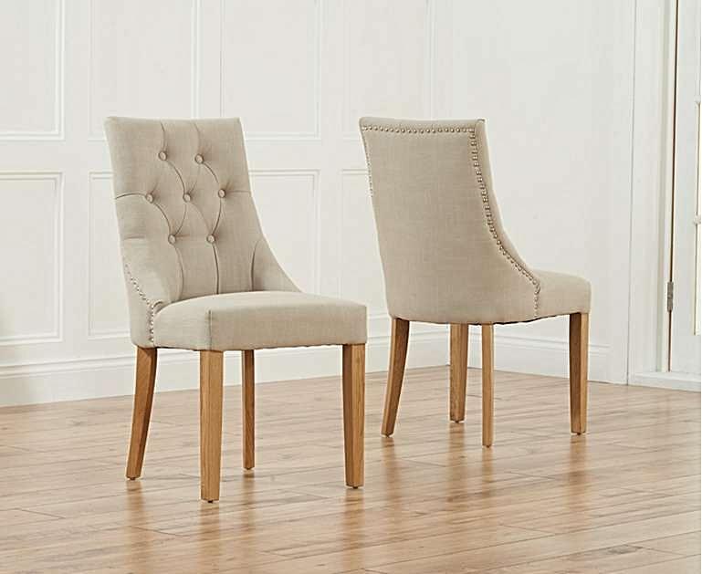 Pacific Beige Fabric Oak Leg Dining Chairs (769 x 629 Pixel)