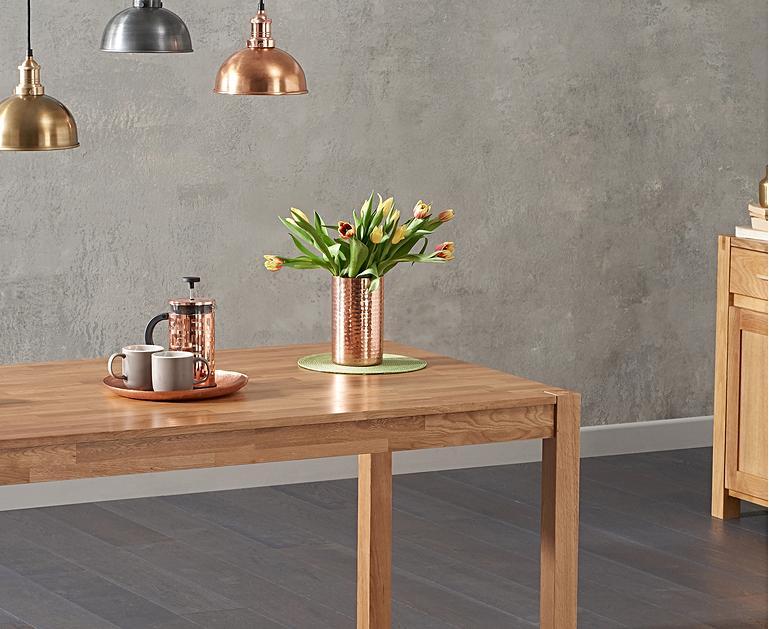 Oxford 150cm Solid Oak Dining Table with Oscar Fabric ...
