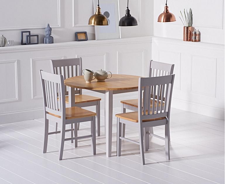 Amalfi Oak and Grey Extending Dining Table with Chairs (769 x 629 Pixel)