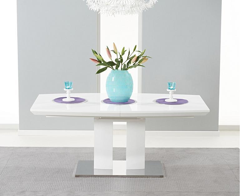 Richmond 180cm White High Gloss Extending Dining Table ...