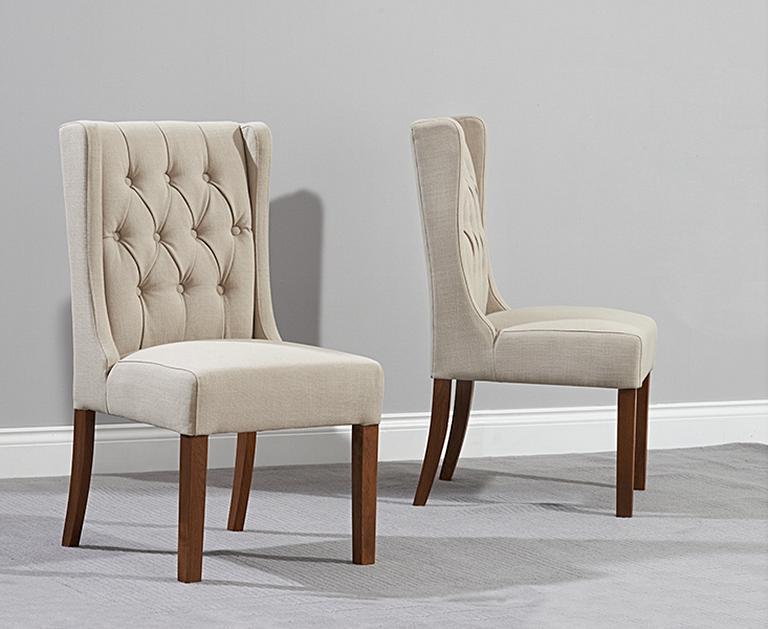Safia Beige Fabric Dark Oak Leg Dining Chairs (769 x 629 Pixel)