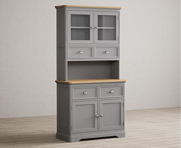 Felton Oak and Light Grey Painted Small Dresser | Oak Furniture Superstore