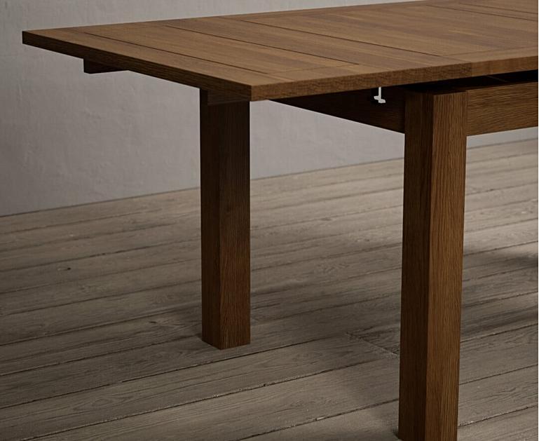 Extending Buxton 180cm Rustic Solid Oak Dining Table Oak Furniture