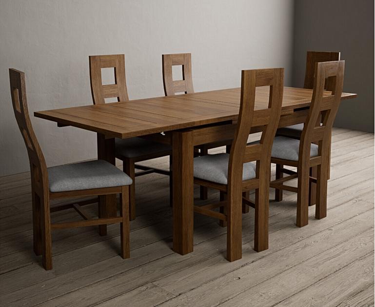 Hampshire 140cm Rustic Solid Oak Extending Dining Table with Rustic