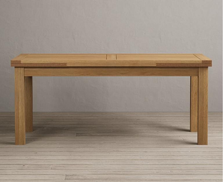 Extending Buxton 180cm Solid Oak Dining Table Oak Furniture Superstore