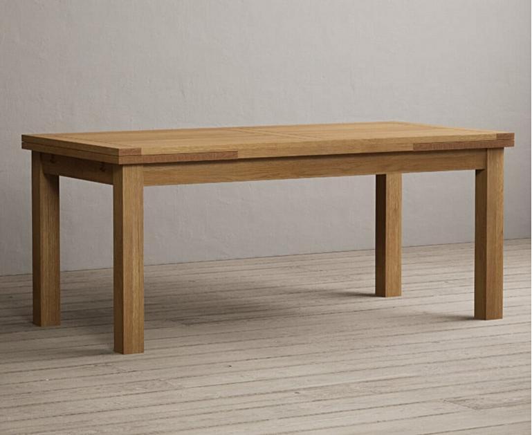Extending Buxton 180cm Solid Oak Dining Table Oak Furniture Superstore