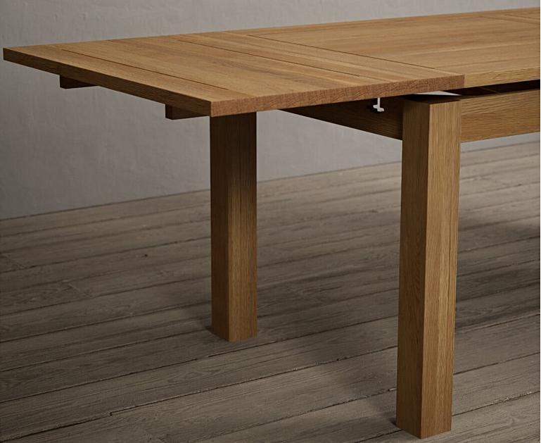 Extending Buxton 180cm Solid Oak Dining Table Oak Furniture Superstore