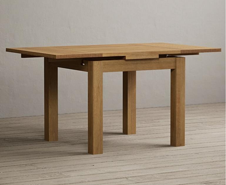 Extending Buxton 90cm Solid Oak Dining Table with X Back Chairs Oak