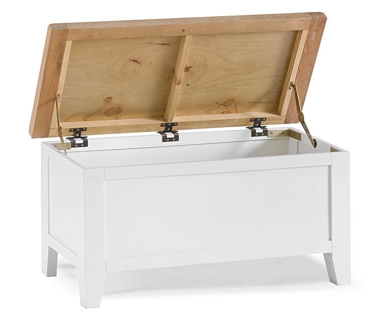 Eden Oak and White Blanket Box Oak Furniture Superstore
