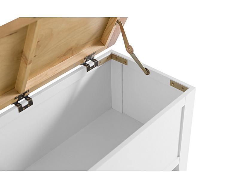 Eden Oak and White Blanket Box Oak Furniture Superstore