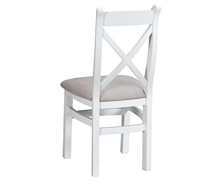 Eden Oak and White 120cm Butterfly Extending Table with Cross Back Dining Chairs with Fabric Seats