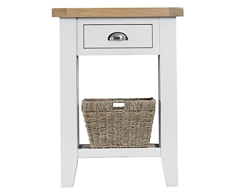 Eden Oak and White Telephone Table Oak Furniture Superstore