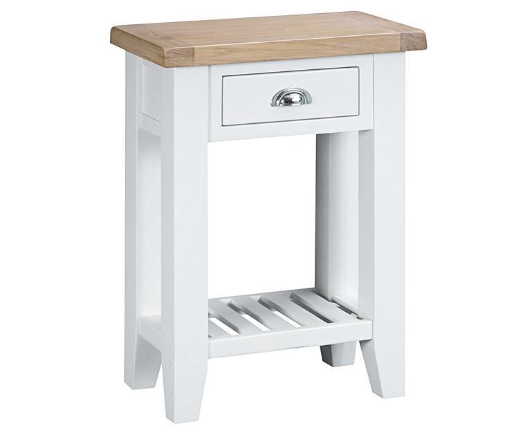 Eden Oak and White Telephone Table Oak Furniture Superstore