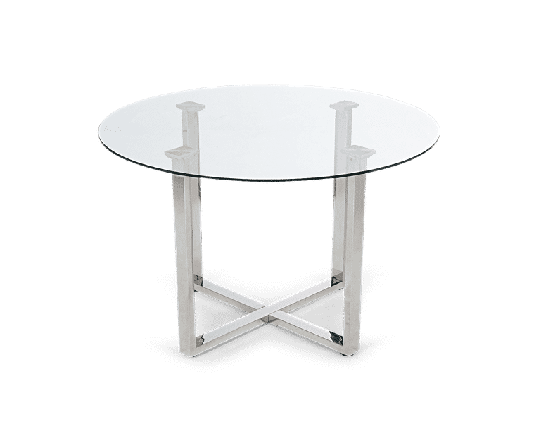Vaso 120cm Round Glass Dining Table Oak Furniture Superstore