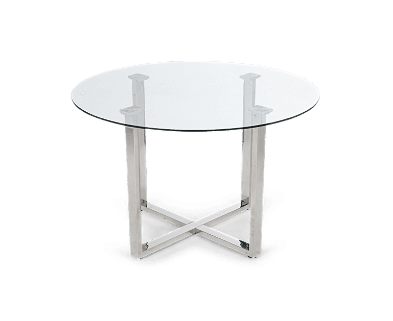 Vaso 120cm Round Glass Dining Table with Enzo Chairs | Oak Furniture ...