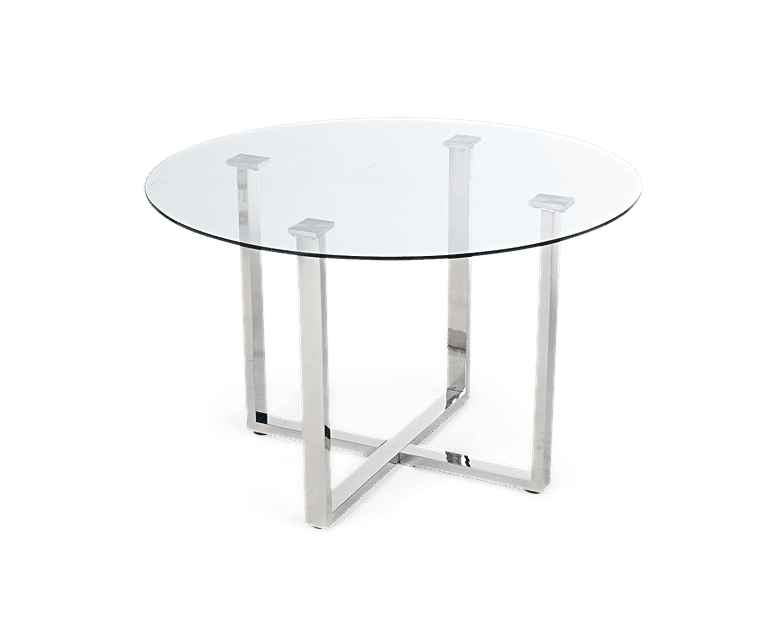 Vaso 120cm Round Glass Dining Table with Enzo Chairs | Oak Furniture ...