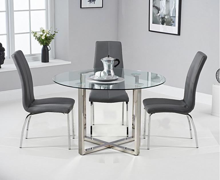 Vaso 120cm Round Glass Dining Table with Cavello Chairs