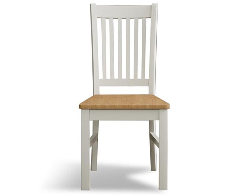 Warwick Signal White Dining Chairs with Oak Seat Pad
